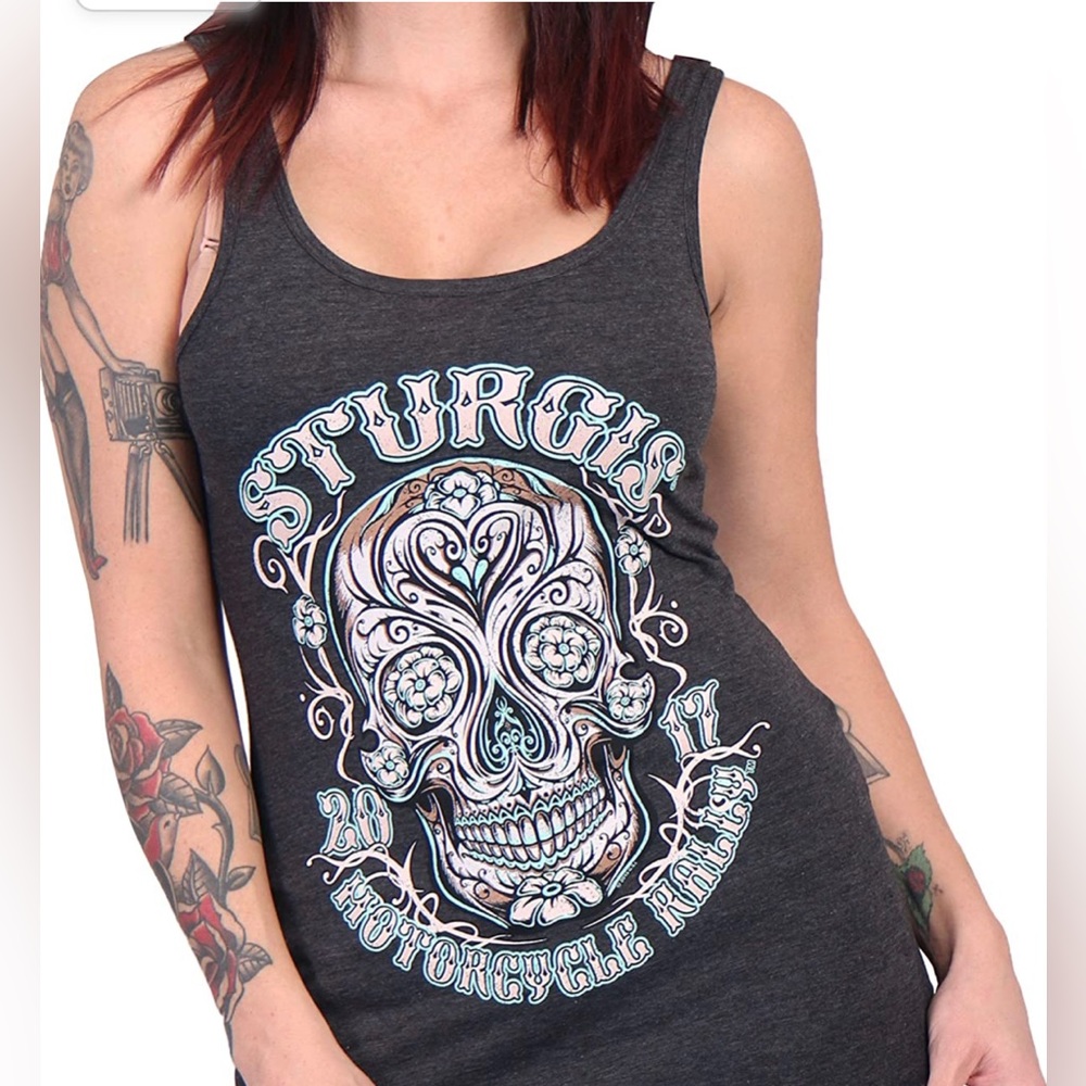 Hot Leathers Women's Antique Sugar Skull Tank Top